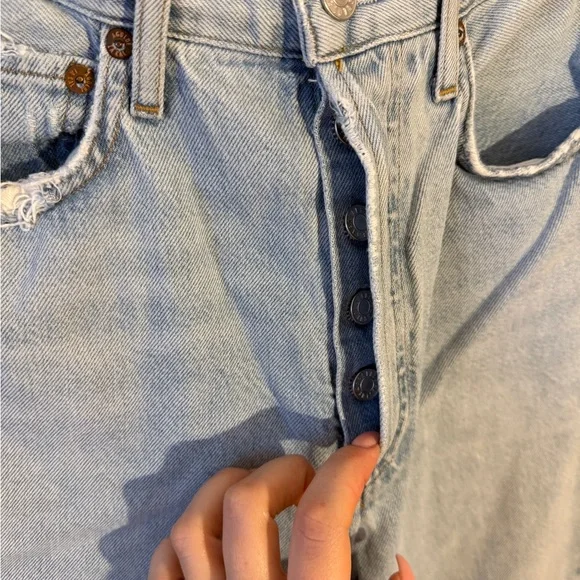 Agolde Light Blue Straight Leg Jeans Size 24 - Picture 4 of 6